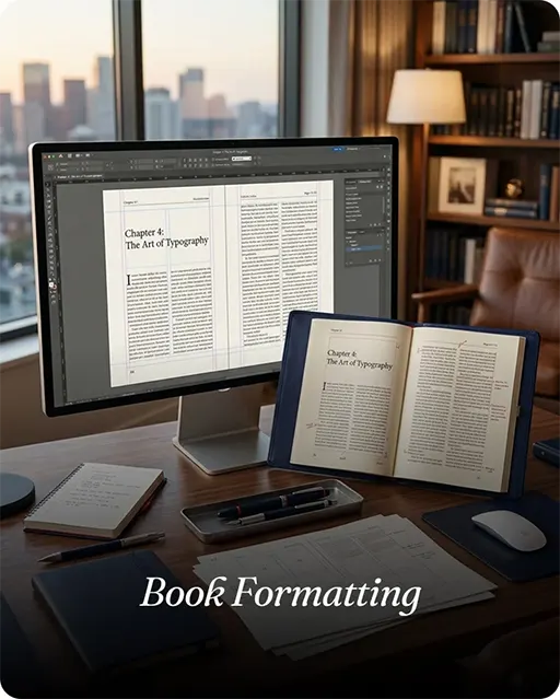 Cover and layout design software on screen